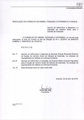 Resolução do Conselho de Ensino, Pesquisa e Extensão nº 0105/2016