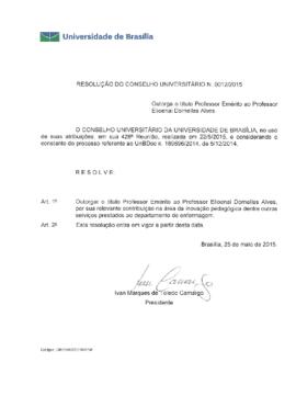 Resolução do Conselho Universitário nº 0012/2015