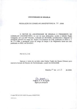 Resolução do Conselho Universitário nº 0006/2008