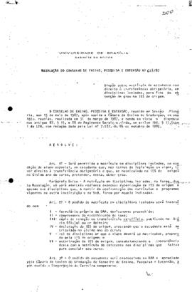 Resolução do Conselho de Ensino, Pesquisa e Extensão nº 0013/1987