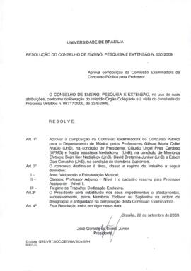 Resolução do Conselho de Ensino, Pesquisa e Extensão nº 0550/2009