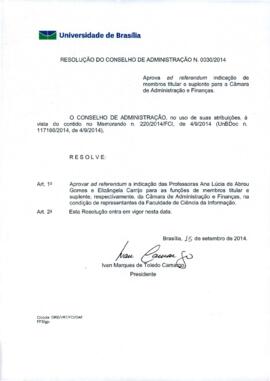 Resolução do Conselho de Administração nº 0030/2014