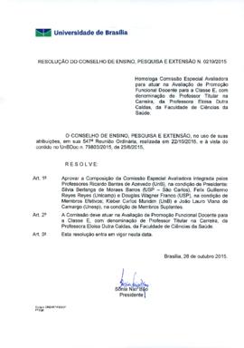 Resolução do Conselho de Ensino, Pesquisa e Extensão nº 0219/2015