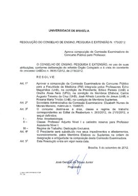 Resolução do Conselho de Ensino, Pesquisa e Extensão nº 0173/2012