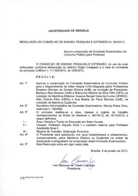 Resolução do Conselho de Ensino, Pesquisa e Extensão nº 0265/2012