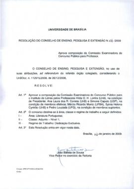 Resolução do Conselho de Ensino, Pesquisa e Extensão nº 0006/2009