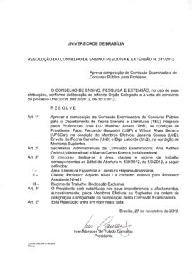 Resolução do Conselho de Ensino, Pesquisa e Extensão nº 0241/2012