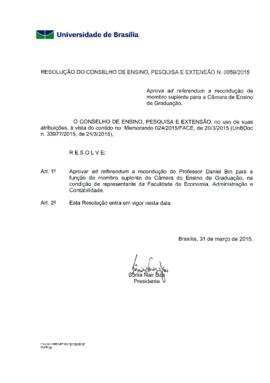 Resolução do Conselho de Ensino, Pesquisa e Extensão nº 0059/2015