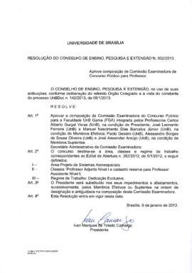 Resolução do Conselho de Ensino, Pesquisa e Extensão nº 0002/2013