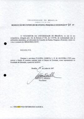 Resolução do Conselho de Ensino, Pesquisa e Extensão nº 0091/1997