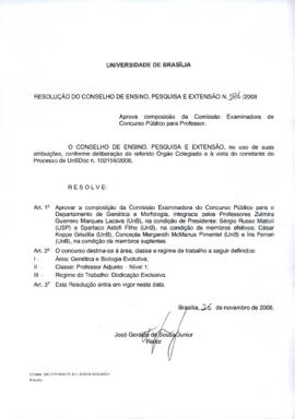 Resolução do Conselho de Ensino, Pesquisa e Extensão nº 0186/2008