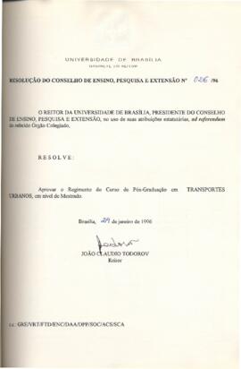 Resolução do Conselho de Ensino, Pesquisa e Extensão nº 0026/1996
