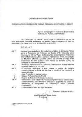 Resolução do Conselho de Ensino, Pesquisa e Extensão nº 0084/2011