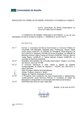 Resolução do Conselho de Ensino, Pesquisa e Extensão nº 0109/2015