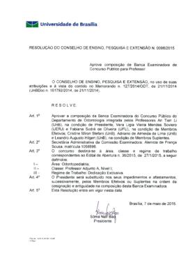 Resolução do Conselho de Ensino, Pesquisa e Extensão nº 0098/2015
