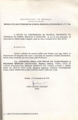 Resolução do Conselho de Ensino, Pesquisa e Extensão nº 0214/1996
