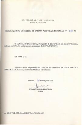 Resolução do Conselho de Ensino, Pesquisa e Extensão nº 0038/1996