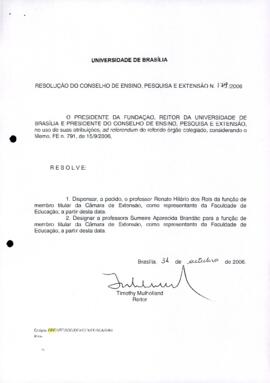 Resolução do Conselho de Ensino, Pesquisa e Extensão nº 0179/2006