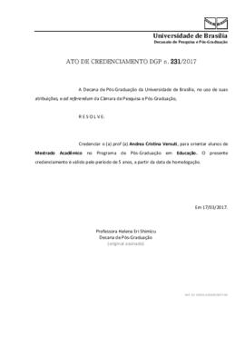 Ato de Credenciamento DPP N° 0231/2017