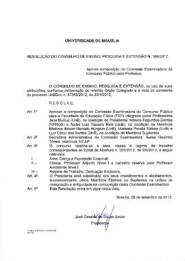 Resolução do Conselho de Ensino, Pesquisa e Extensão nº 0198/2012