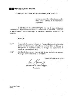 Resolução do Conselho de Administração nº 0015/2015