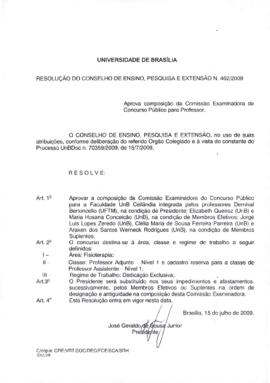 Resolução do Conselho de Ensino, Pesquisa e Extensão nº 0459/2009