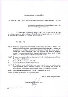 Resolução do Conselho de Ensino, Pesquisa e Extensão nº 0135/2009