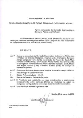 Resolução do Conselho de Ensino, Pesquisa e Extensão nº 0145/2009