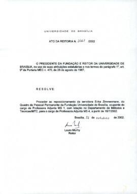 Ato da Reitoria nº 1667/2002