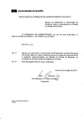 Resolução do Conselho de Administração nº 0019/2015