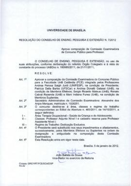 Resolução do Conselho de Ensino, Pesquisa e Extensão nº 0007/2012