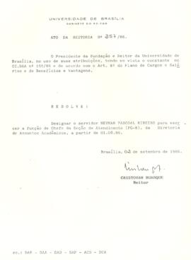 Ato da Reitoria nº 0357/1986