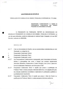 Resolução do Conselho de Ensino, Pesquisa e Extensão nº 0171/2006