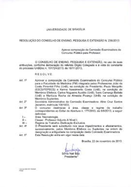 Resolução do Conselho de Ensino, Pesquisa e Extensão nº 0230/2013