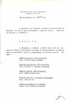 Ato da Reitoria nº 0209/1978