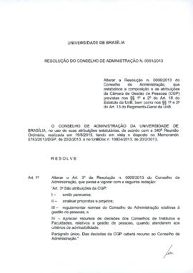 Resolução do Conselho de Administração nº 0051/2013
