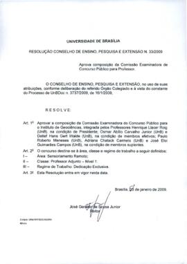 Resolução do Conselho de Ensino, Pesquisa e Extensão nº 0033/2009