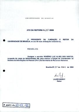 Ato da Reitoria nº 0253/2000