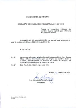 Resolução do Conselho de Administração nº 0017/2013