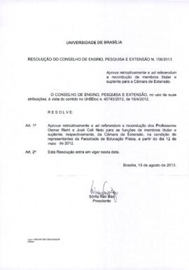 Resolução do Conselho de Ensino, Pesquisa e Extensão nº 0159/2013