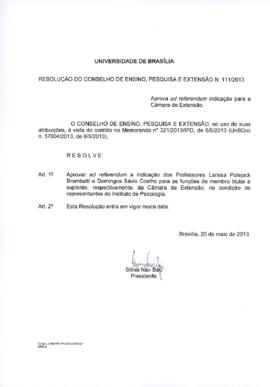 Resolução do Conselho de Ensino, Pesquisa e Extensão nº 0111/2013