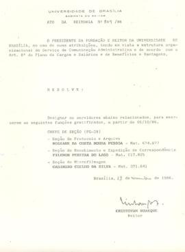 Ato da Reitoria nº 0509/1986