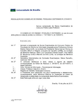 Resolução do Conselho de Ensino, Pesquisa e Extensão nº 0154/2015