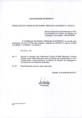 Resolução do Conselho de Ensino, Pesquisa e Extensão nº 0167/2013