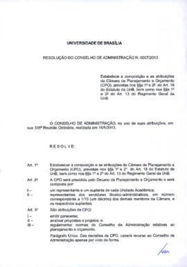 Resolução do Conselho de Administração nº 0007/2013