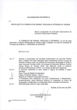 Resolução do Conselho de Ensino, Pesquisa e Extensão nº 0335/2009