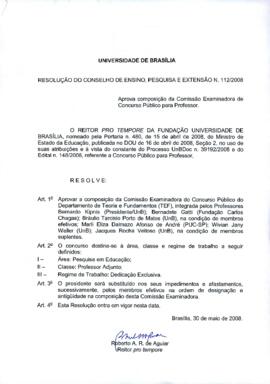 Resolução do Conselho de Ensino, Pesquisa e Extensão nº 0112/2008