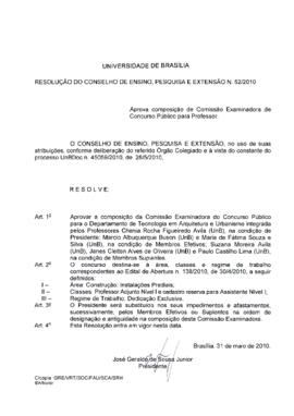Resolução do Conselho de Ensino, Pesquisa e Extensão nº 0052/2010