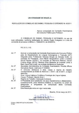 Resolução do Conselho de Ensino, Pesquisa e Extensão nº 0042/2011