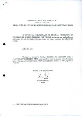 Resolução do Conselho de Ensino, Pesquisa e Extensão nº 0026/1998
